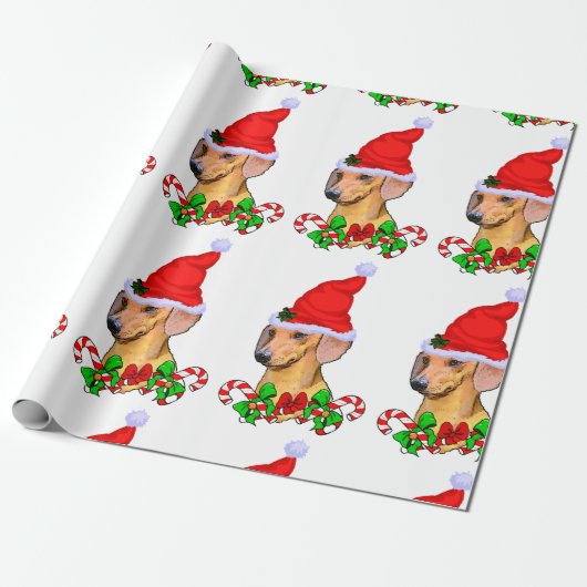 Dachshund kerst Merry Cadeaupapier (Uitgerold)