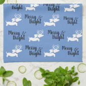 Dachshund kerst Merry Dish Kitchen Towel Theedoek (Gevouwen)