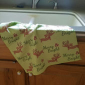 Dachshund kerst Merry Dish Kitchen Towel Theedoek