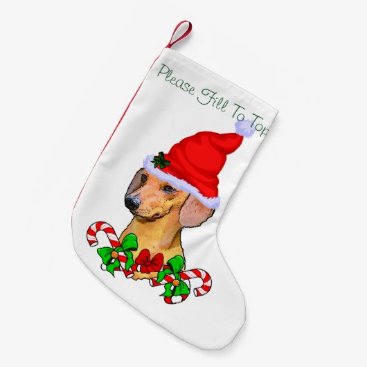 Dachshund kerst Merry Kleine Kerstsok (Voorkant (Hangend))