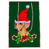 Dachshund kerst Merry Medium Cadeauzakje (Achterkant)