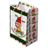 Dachshund kerst Merry Medium Cadeauzakje (Voorkant Gekanteld)