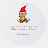 Dachshund kerst Merry Ornament Kaart (Achterkant)