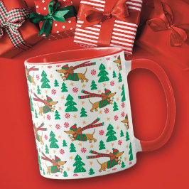 Dachshund Kerst Mok