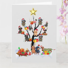 Dachshund Kerst op Boom Shirt Kerstcadeau Ideeën Kaart