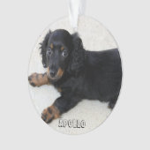 Dachshund Kerst Ornament Acryl Voeg Foto Toe (voorkant)