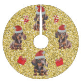 Dachshund Kerst Puppies Boom Rok Kerstboom Rok (Voorkant)