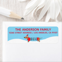 Dachshund Kerst Retouradres Label