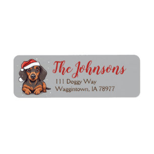 Dachshund Kerst Retouradreslabels Etiket