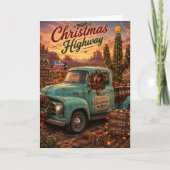 Dachshund Kerst Roadtrip Kerst Snelweg Kaart (Voorkant)