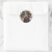 Dachshund kerst ronde sticker (Tas)