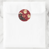 Dachshund kerst ronde sticker (Tas)