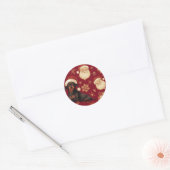 Dachshund kerst ronde sticker (Envelop)
