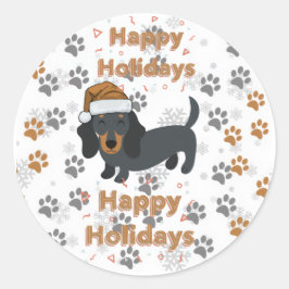 Dachshund kerst ronde sticker