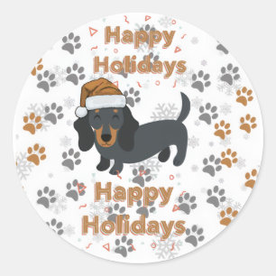 Dachshund kerst ronde sticker