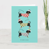 Dachshund Kerst Vakantie Kaart (Voorkant)