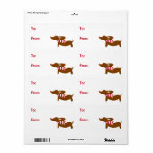 Dachshund Kerst Warm Wishes Cadeau Labels (Full Sheet)