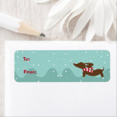 Dachshund Kerst Warm Wishes Kleine Cadeau Labels (Insitu)