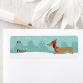 Dachshund Kerst Warm Wishes Kleine Cadeau Labels (Insitu)
