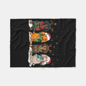 Dachshund Kerst Weiner Dog Kerst Pyjama's Fleece Deken (Voorkant (Horizontaal))