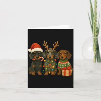 Dachshund Kerst Wiener Dog Santa Hoed Weenie Kaart