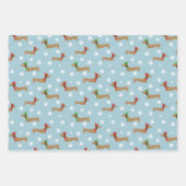Dachshund Kerst Wrapping Papier Schattigee Sneeuwv Inpakpapier Vel (Voorkant 3)
