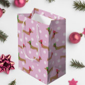 Dachshund Kerst Wrapping Papier Schattigee Sneeuwv Medium Cadeauzakje