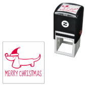 Dachshund Kerst Zelfinkende Stempel (In situ)