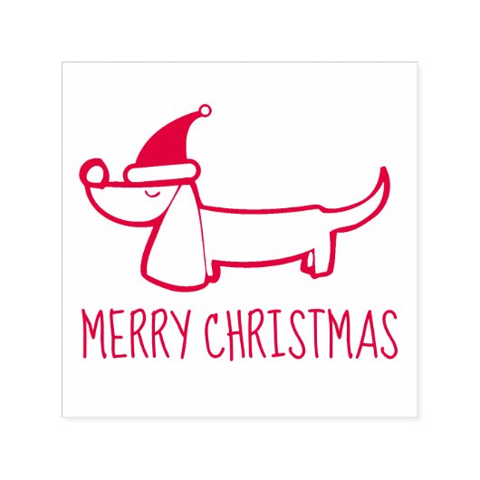 Dachshund Kerst Zelfinkende Stempel (Design)