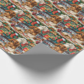 Dachshund Kerstbakken: Feestelijke Kerstmis Cadeaupapier (Hoek)