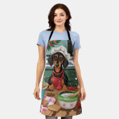 Dachshund Kerstbakken: Feestelijke Kerstmis Schort (Gedragen)