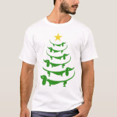 Dachshund-kerstbomen T-shirt (Voorkant)