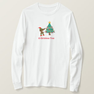 Dachshund-kerstboom, basishoes, lange T-shirt