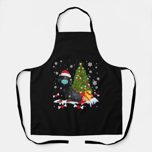 Dachshund-kerstboom Funny Dog Schort (Voorkant)