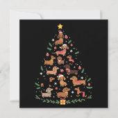 Dachshund Kerstboom Hond Liefhebber Honden Eigenaa Feestdagenkaart (Voorkant)