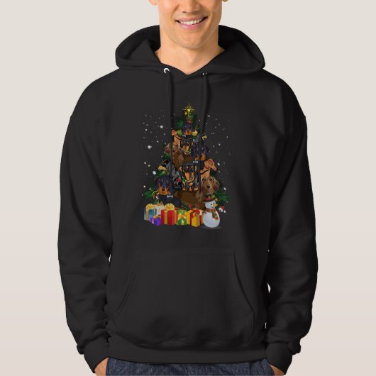 Dachshund-kerstboom Hoodie (Voorkant)