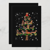Dachshund-kerstboom met vlieglicht bedankkaart (Voorkant / Achterkant)