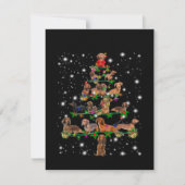 Dachshund-kerstboom met vlieglicht bedankkaart (Voorkant)