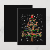 Dachshund-kerstboom met vlieglicht bedankkaart (Voorkant / Achterkant)