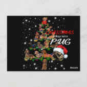 Dachshund-kerstboom met vlieglicht briefkaart (Achterkant)