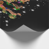 Dachshund-kerstboom met vlieglicht cadeaupapier (Hoek)