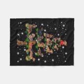 Dachshund-kerstboom met vlieglicht fleece deken (Voorkant (Horizontaal))