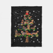 Dachshund-kerstboom met vlieglicht fleece deken (Voorkant)