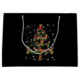 Dachshund-kerstboom met vlieglicht groot cadeauzakje