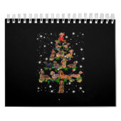 Dachshund-kerstboom met vlieglicht kalender (Hoes)