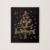 Dachshund-kerstboom met vlieglicht legpuzzel (Verticaal)