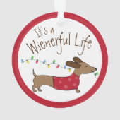 Dachshund Kerstboom Ornament - Ondeugend Puppy (achterkant)