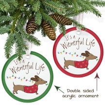 Dachshund Kerstboom Ornament - Ondeugend Puppy