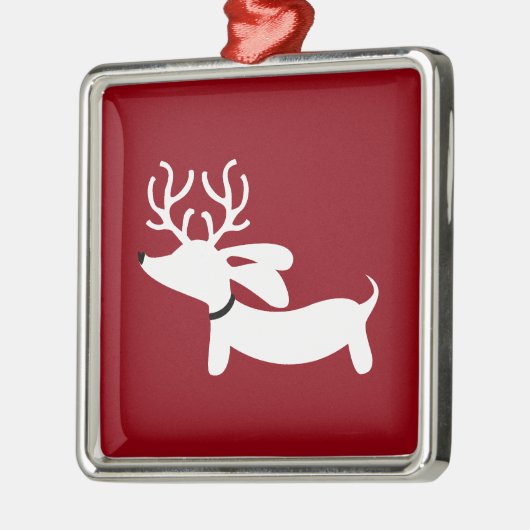 Dachshund Kerstboom Ornament Rode rendieren (Links)
