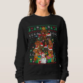 Dachshund-kerstboom — Santa Hat Ugly Sweater Do (Voorkant)